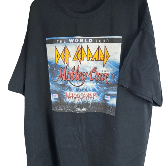 Motley Crue The World Tour T Shirt 3XL | Def Leppard Alice Cooper | Concert Tee - Picture 1 of 9